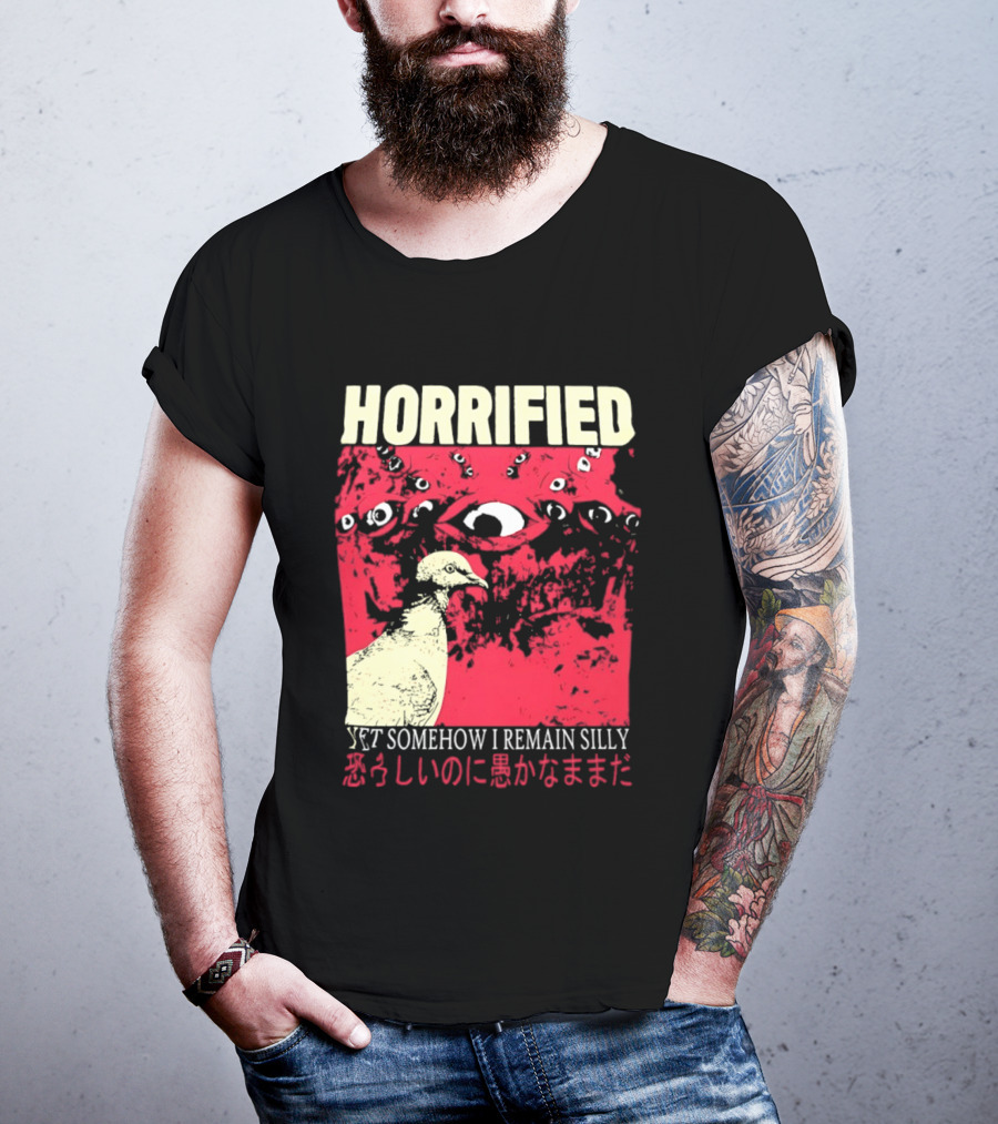 Horrified Pigeon Yet Somehow I Remain Silly Japanese T-Shirt