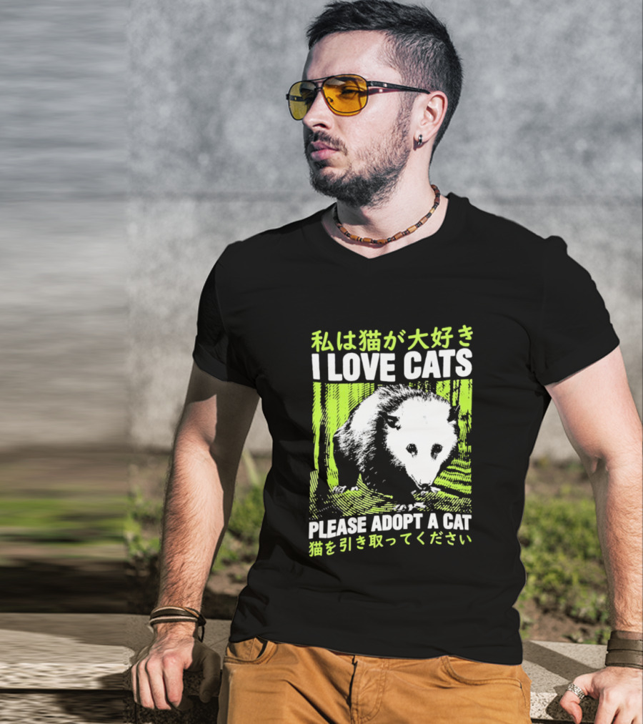 I Love Cats Please Adopt A Cat T-Shirt