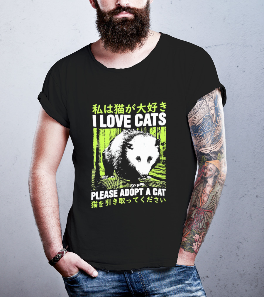 I Love Cats Please Adopt A Cat T-Shirt