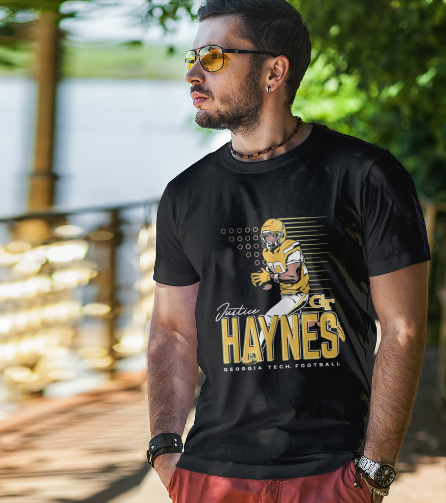 Justice Haynes Georgia Tech Yellow Jackets Football GT T-Shirt