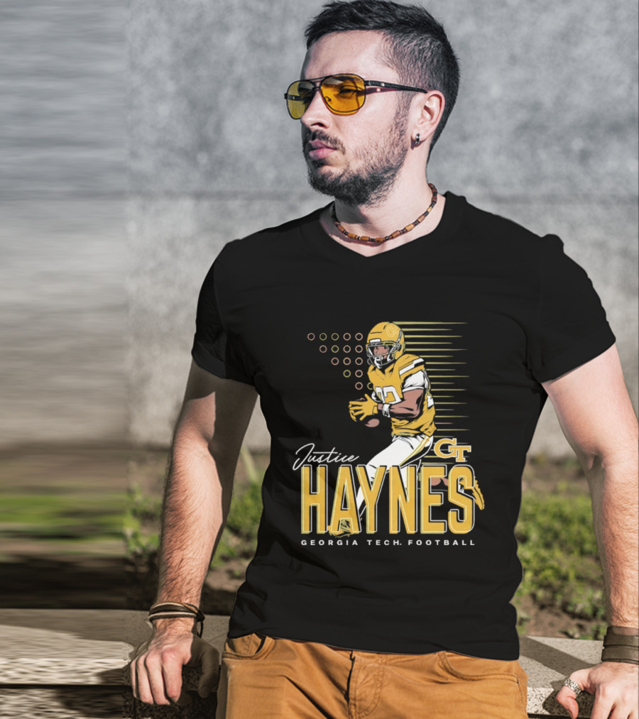 Justice Haynes Georgia Tech Yellow Jackets Football GT T-Shirt