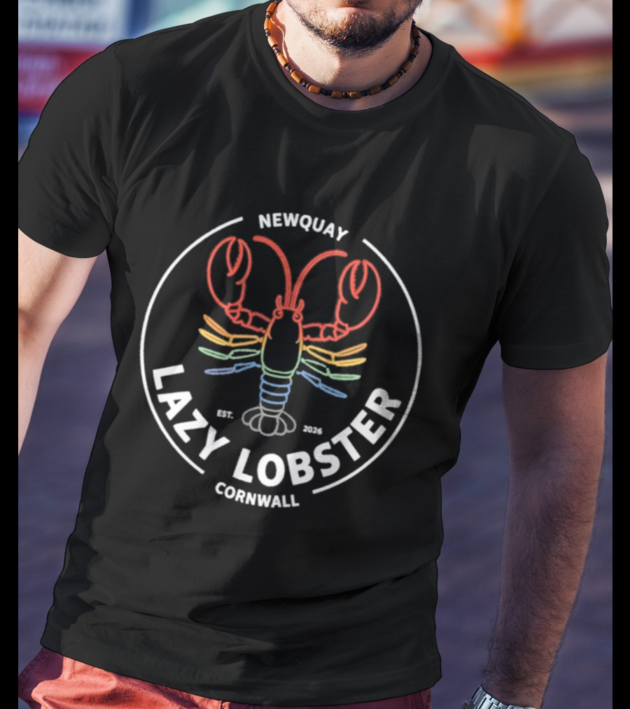 Newquay Lazy Lobster Cornwall T-Shirt