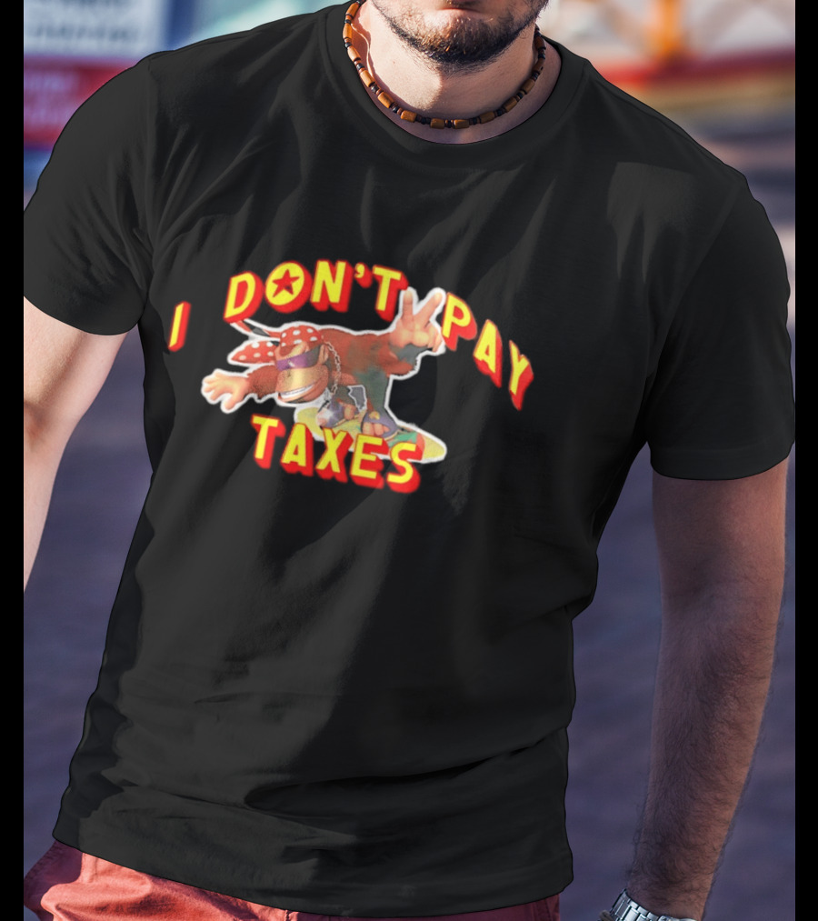 I Don't Pay Taxes Cool Monkey With Peace Sign T-Shirt