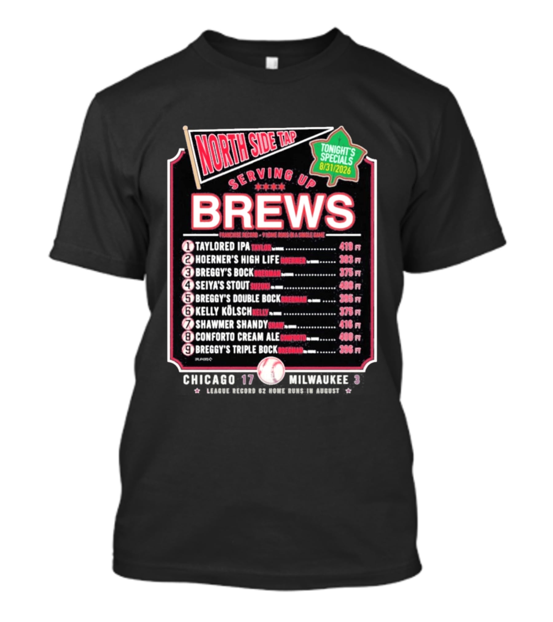 North Side Tap Serving Brews Tonight's Specials Taylored IPA Hoerner's High Life Breggy's Bock T-Shirt