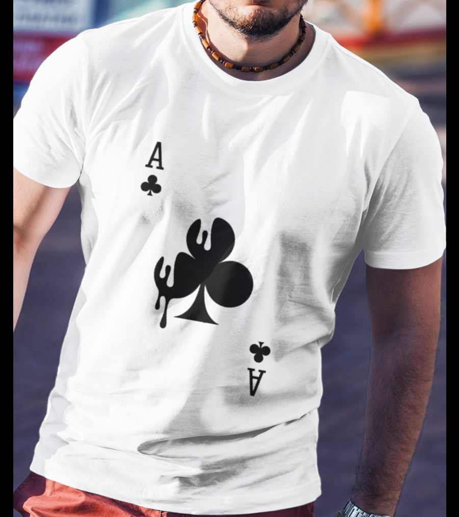 Ace Of Clubs Dripping Card T-Shirt