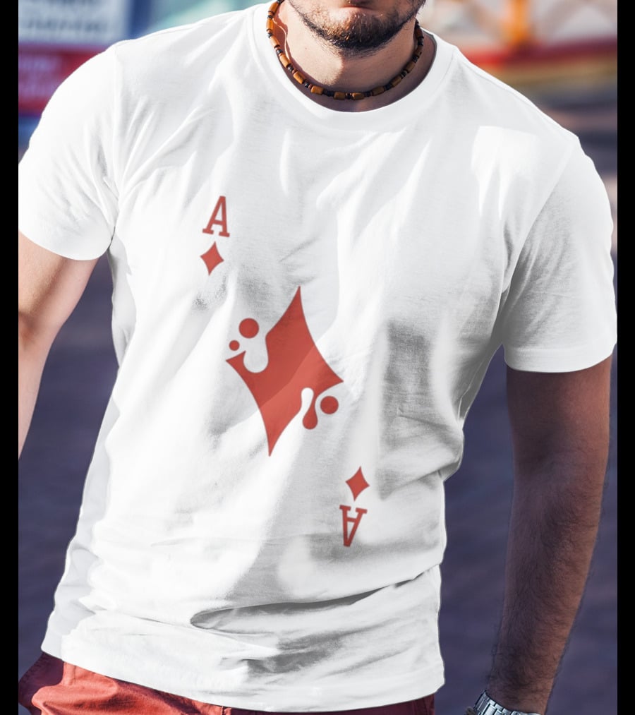 Ace Of Diamonds Playing Card Red Stylized T-Shirt