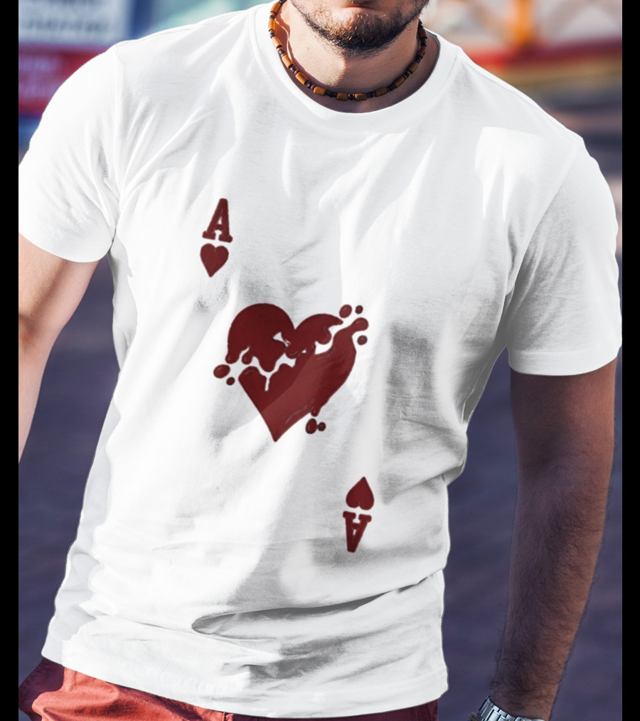 Ace Of Hearts Melting Card Visual T-Shirt