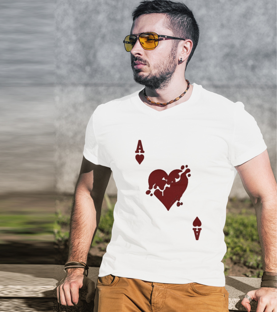 Ace Of Hearts Melting Card Visual T-Shirt