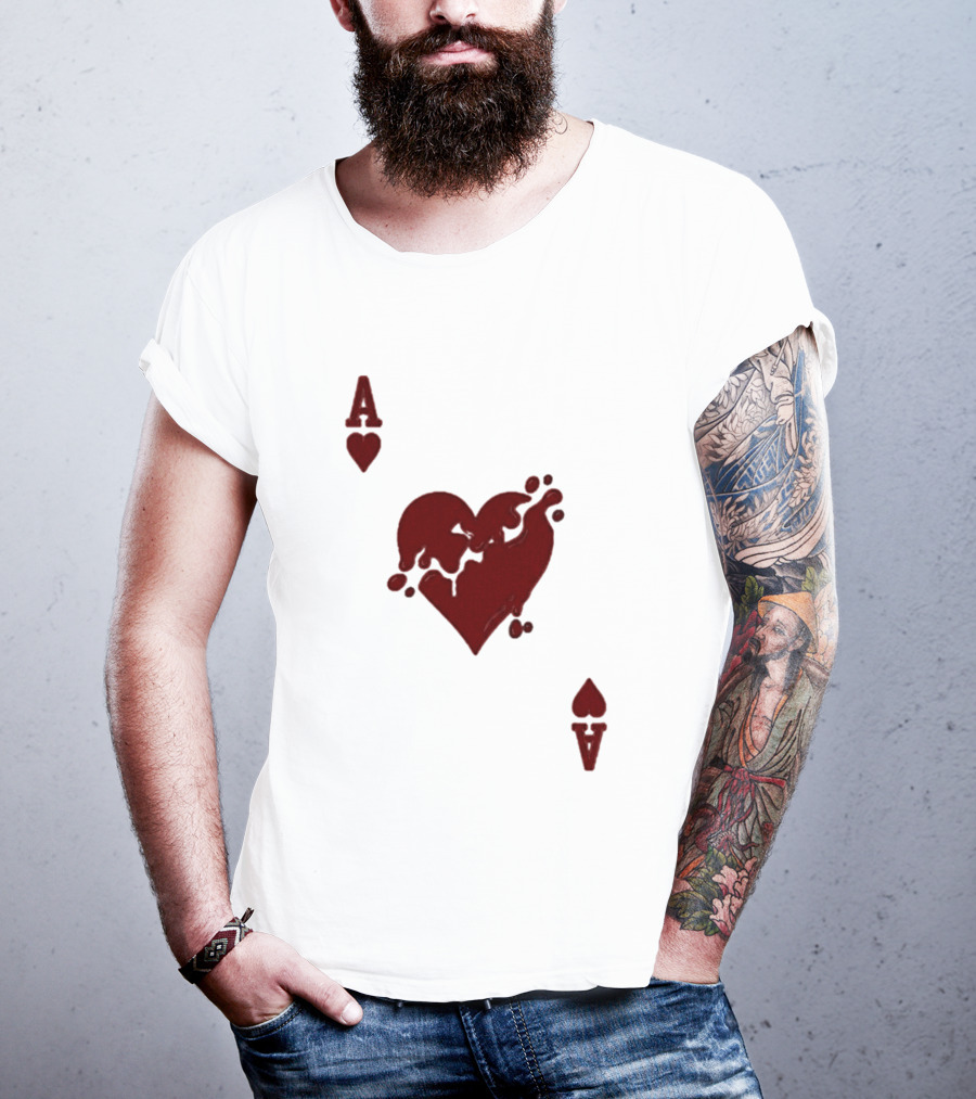 Ace Of Hearts Melting Card Visual T-Shirt