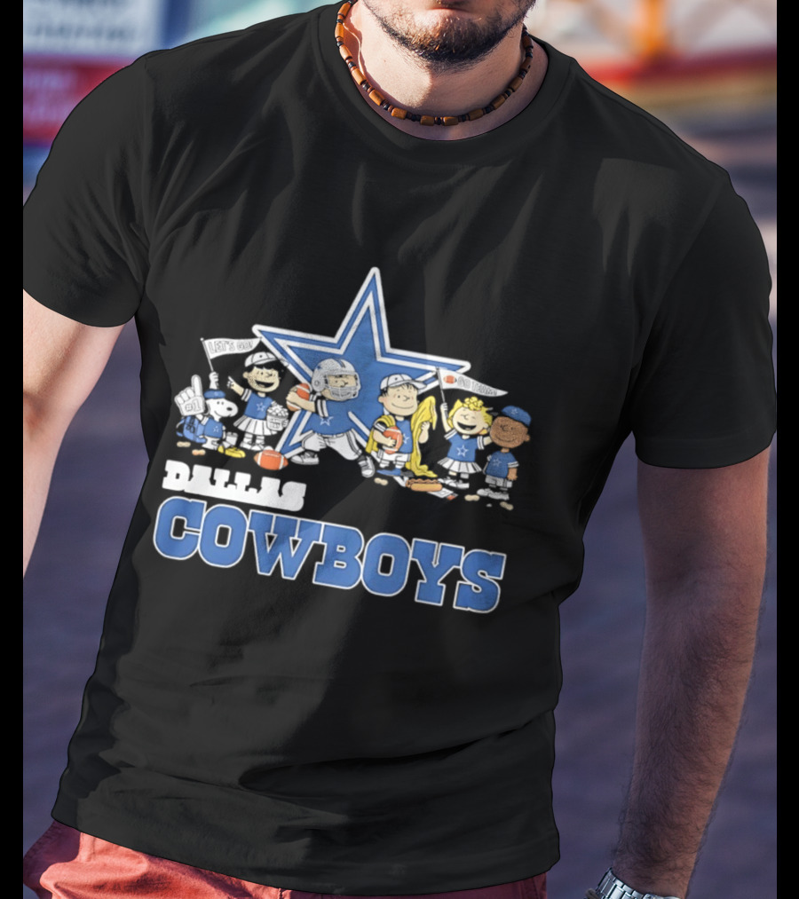 Dallas Cowboys Peanuts Characters Team Collaboration T-Shirt