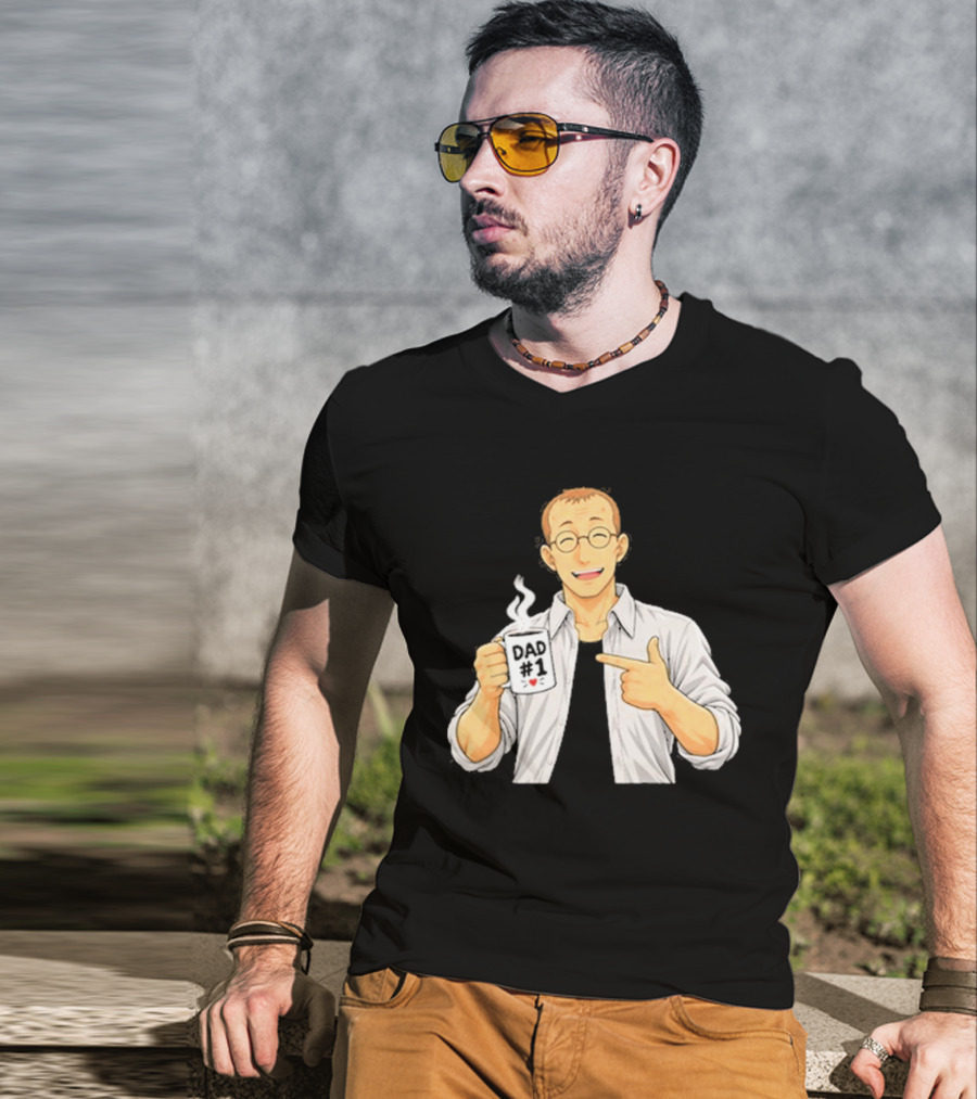 Shou Tucker Dad #1 Anime Character Holding A Cup T-Shirt