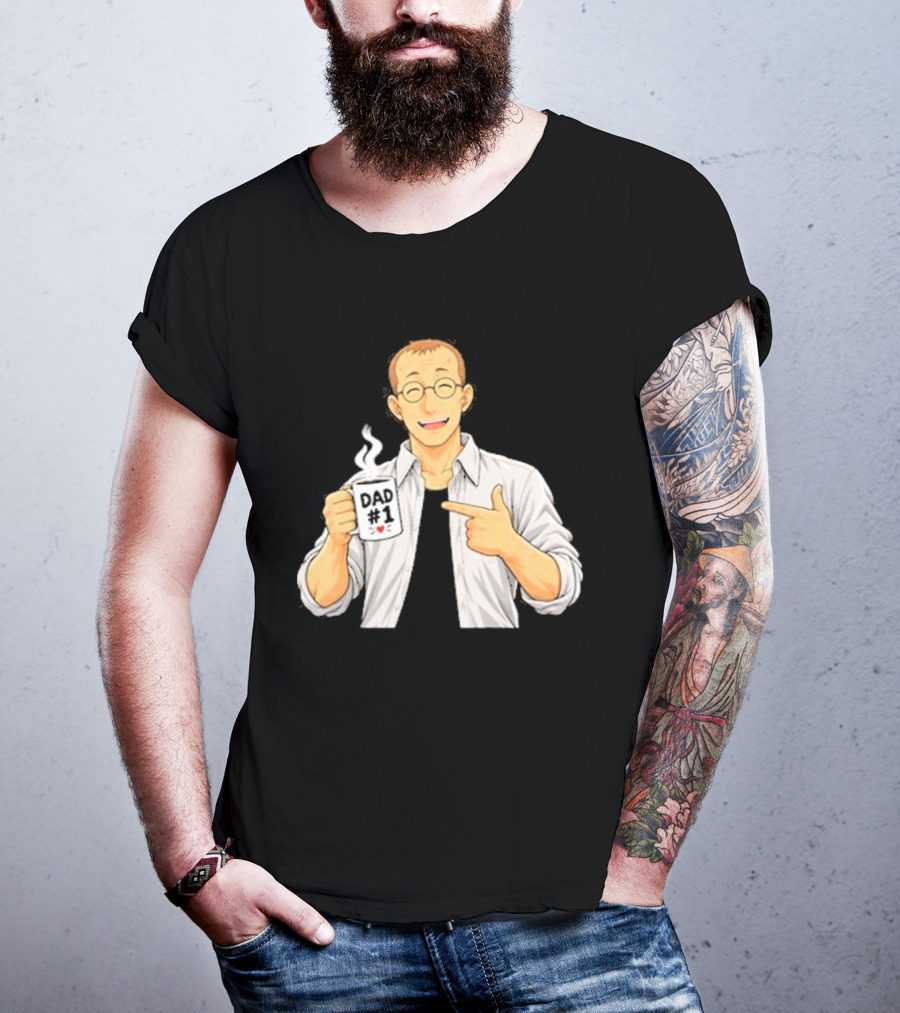 Shou Tucker Dad #1 Anime Character Holding A Cup T-Shirt