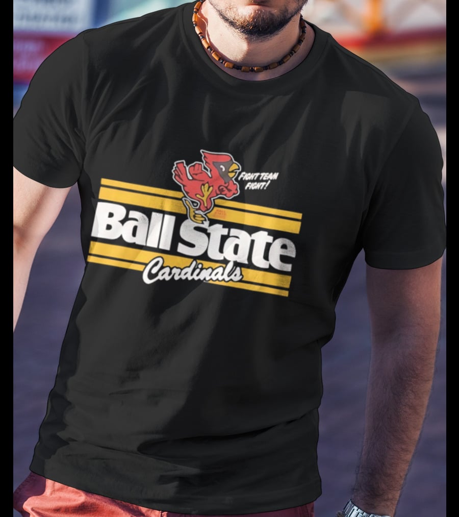 Ball State Cardinals Fight Team Fight Retro Logo Vintage Look T-Shirt