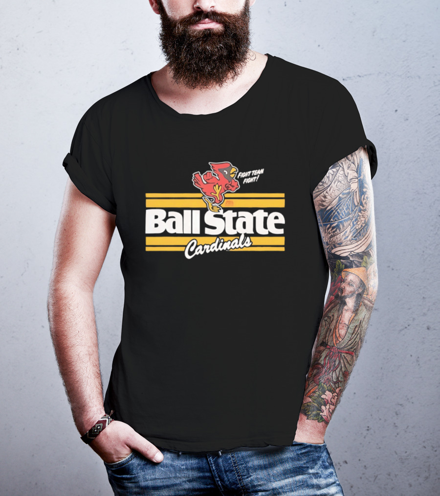Ball State Cardinals Fight Team Fight Retro Logo Vintage Look T-Shirt