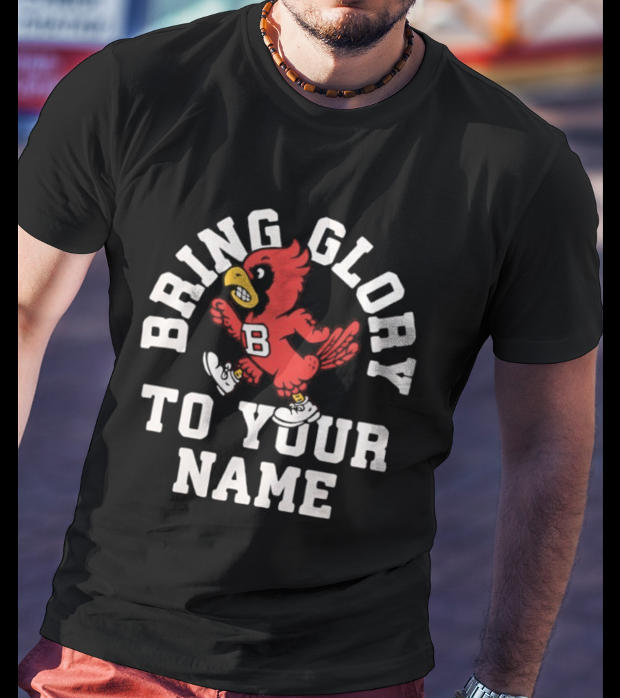 Ball State Cardinals Bring Glory Fight Song Mascot B Recognition T-Shirt
