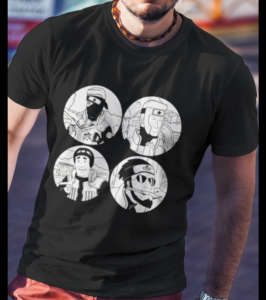 King Of The Hill Naruto Four Face Circles T-Shirt