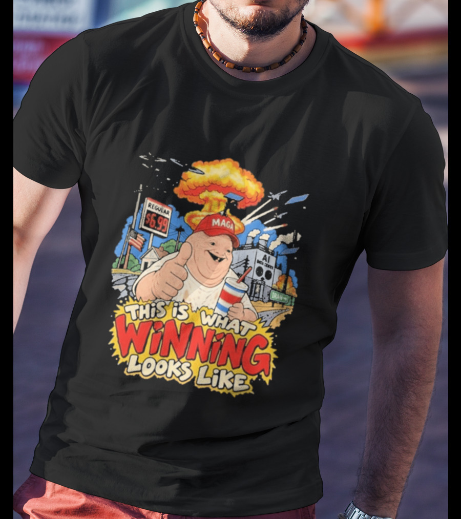 MAGA Wojak This Is What Winning Looks Like Explosive Parody Scene T-Shirt