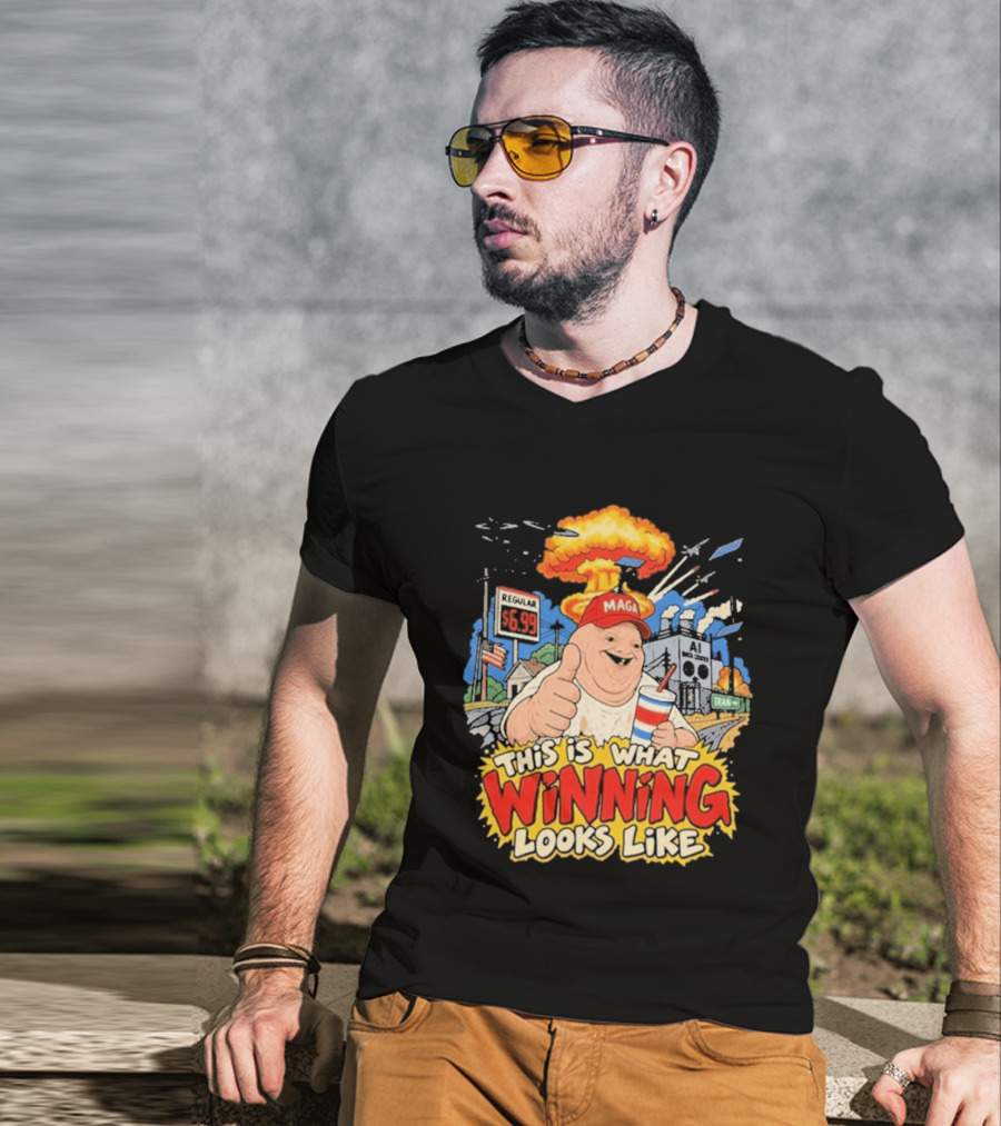 MAGA Wojak This Is What Winning Looks Like Explosive Parody Scene T-Shirt