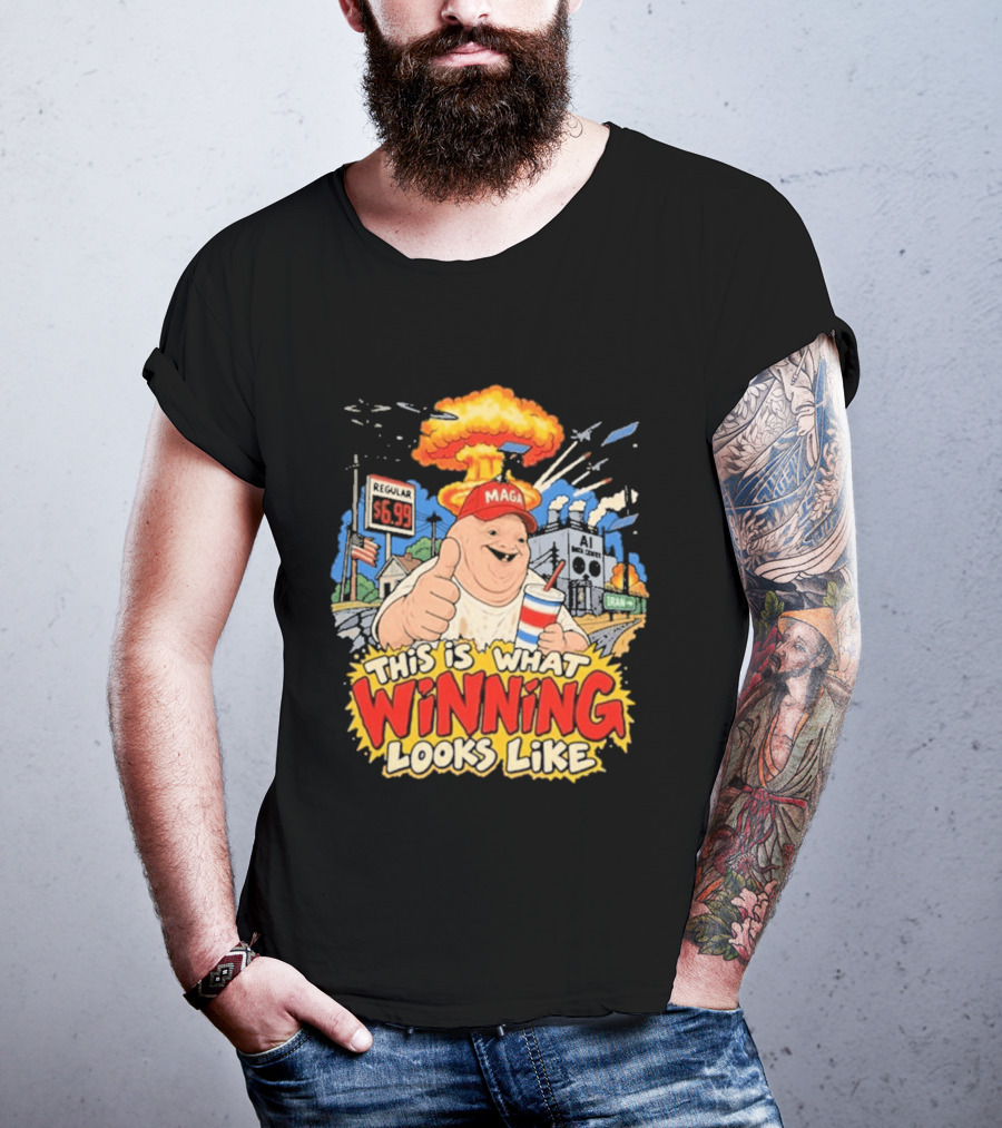 MAGA Wojak This Is What Winning Looks Like Explosive Parody Scene T-Shirt