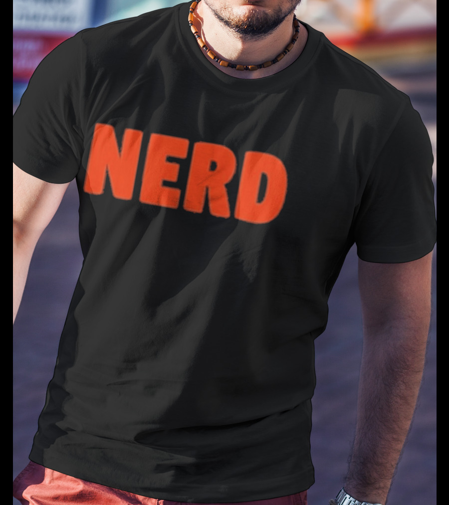 Nerd Bold Statement Novelty Lettering T-Shirt
