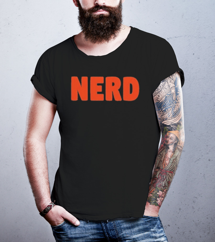 Nerd Bold Statement Novelty Lettering T-Shirt
