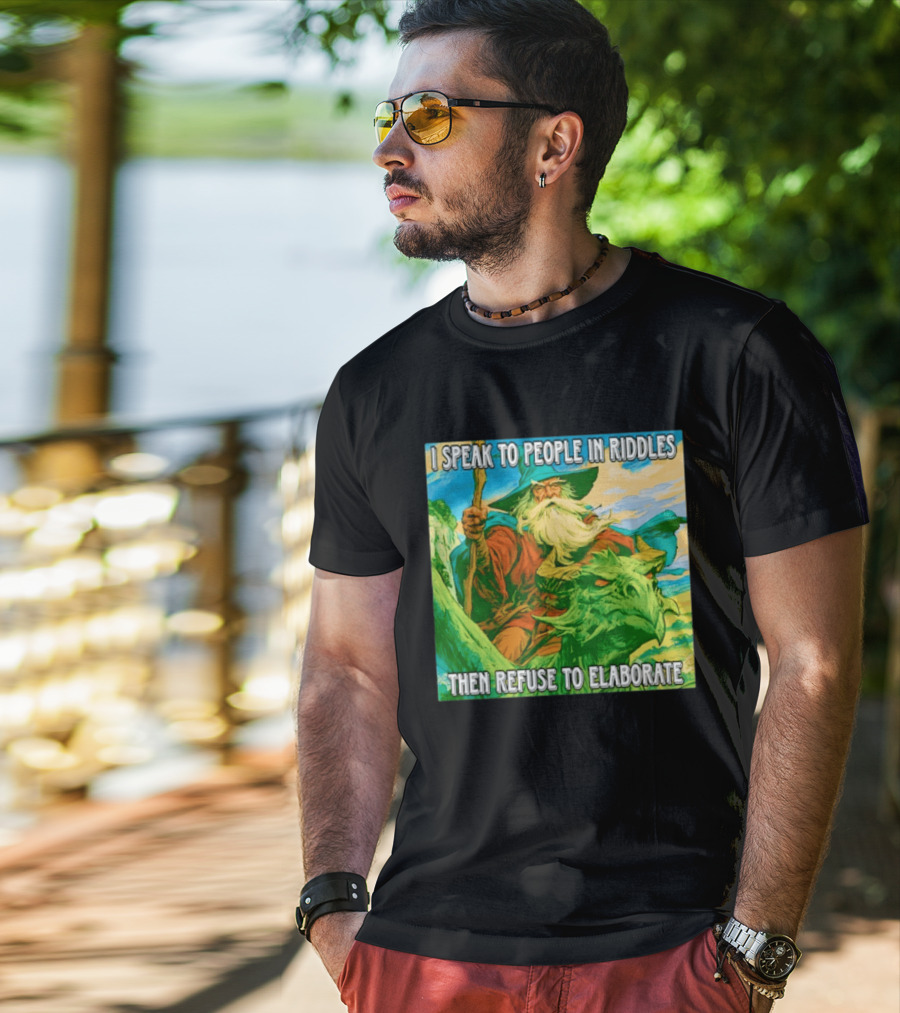Nice Wizard I Speak To People In Riddles Then Refuse To Elaborate Fantasy T-Shirt