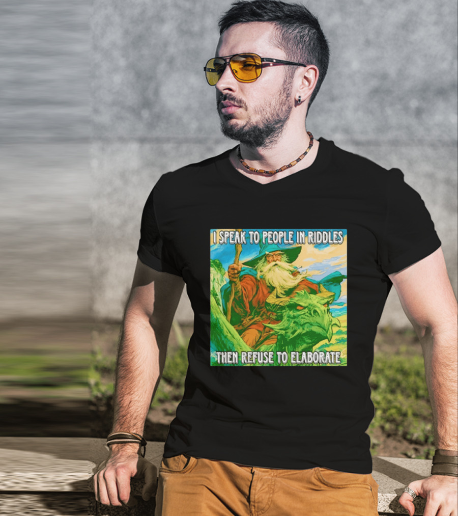 Nice Wizard I Speak To People In Riddles Then Refuse To Elaborate Fantasy T-Shirt