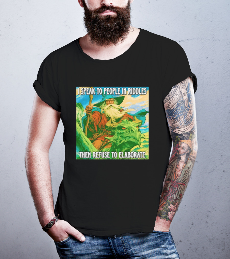 Nice Wizard I Speak To People In Riddles Then Refuse To Elaborate Fantasy T-Shirt