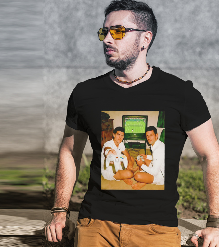 Novak Djokovic Carlos Alcaraz Gaming Showdown T-Shirt
