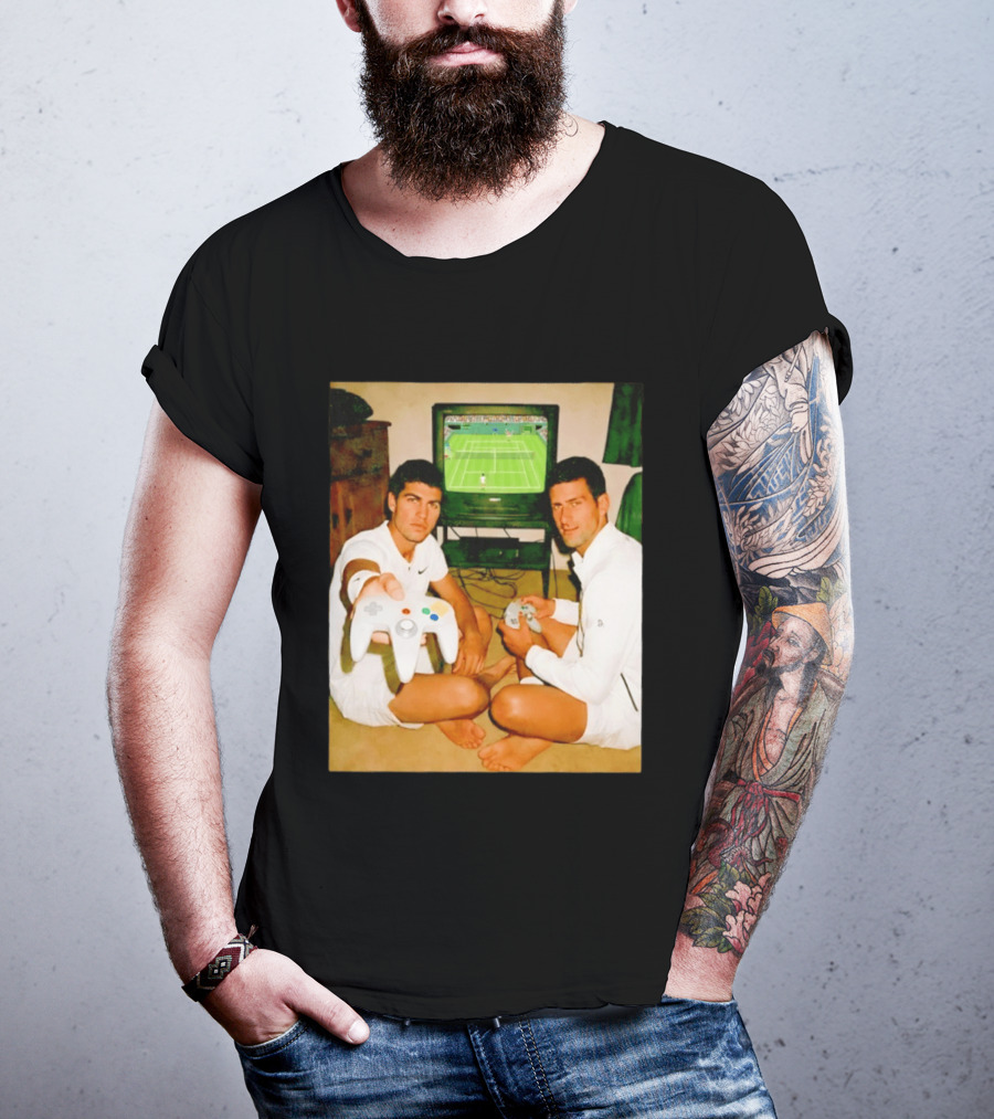 Novak Djokovic Carlos Alcaraz Gaming Showdown T-Shirt