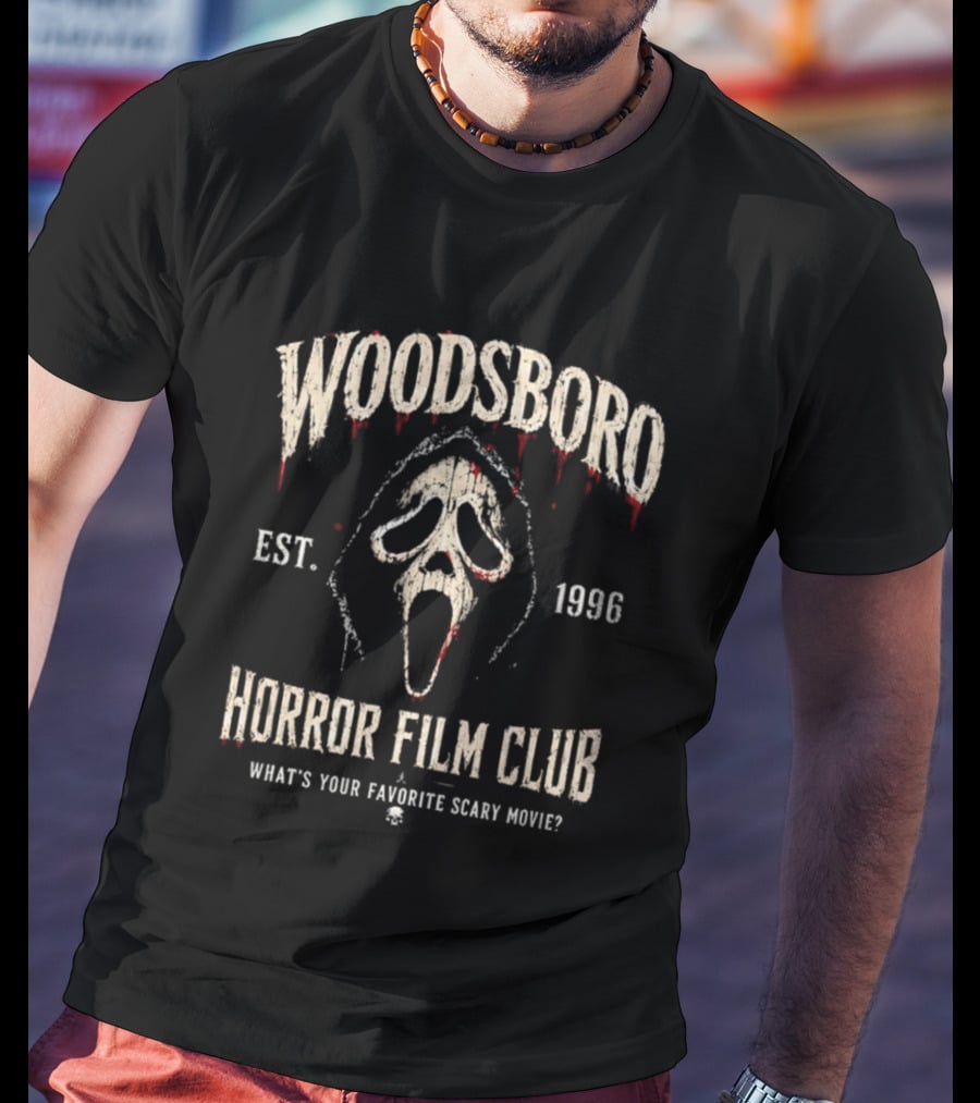 Ghostface Woodsboro Est 1996 Horror Film Club What's Your Favorite Scary Movie T-Shirt
