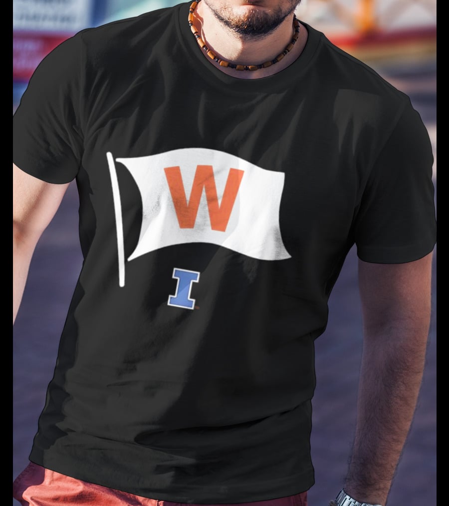 Illinois Fighting Illini Football Fly The W Flag Waving Victory T-Shirt