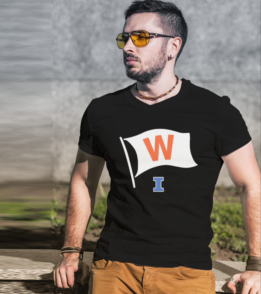Illinois Fighting Illini Football Fly The W Flag Waving Victory T-Shirt