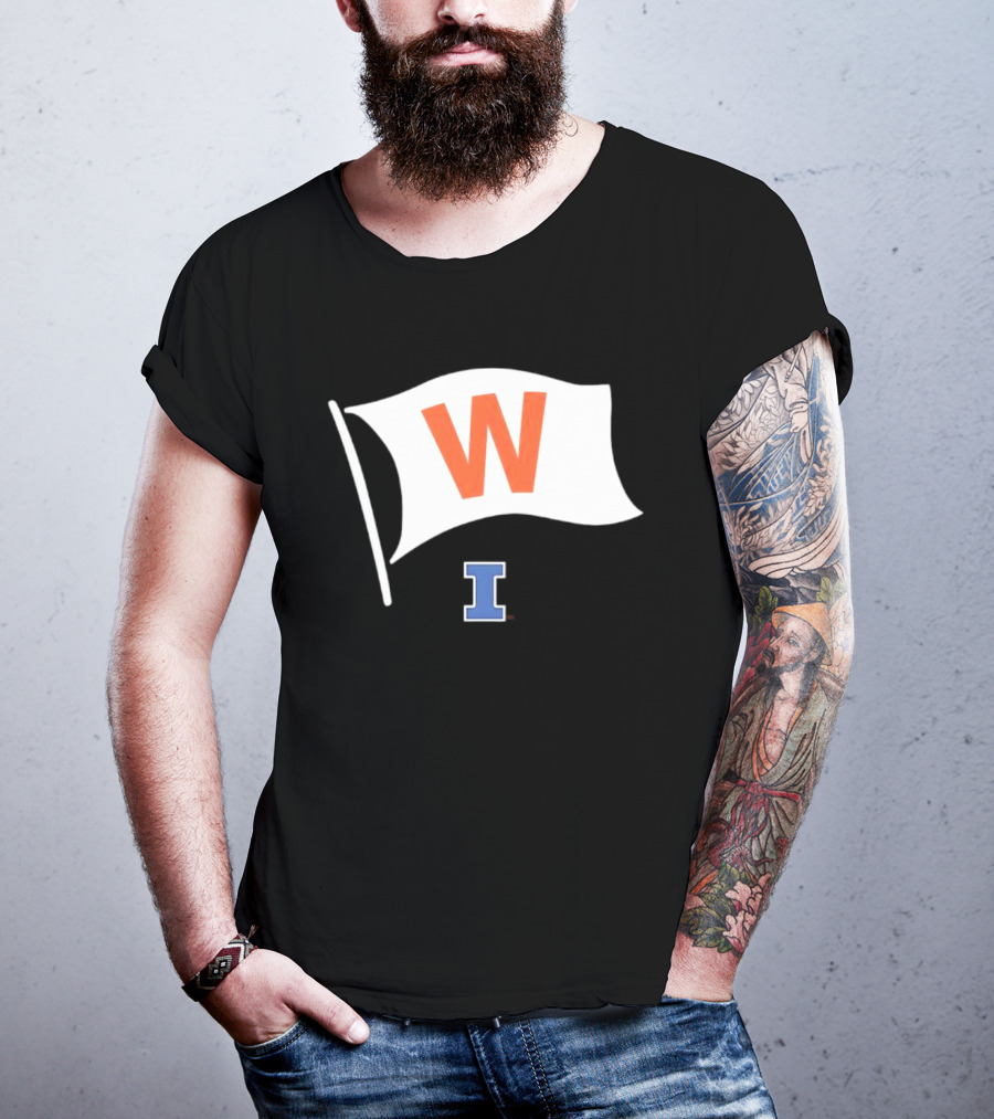 Illinois Fighting Illini Football Fly The W Flag Waving Victory T-Shirt