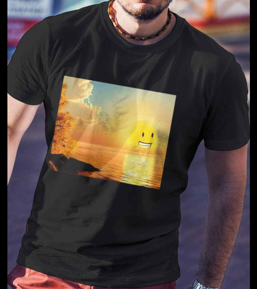Golden Coin Face Sunset Over Water Inspired By Battle For Dream Island T-Shirt