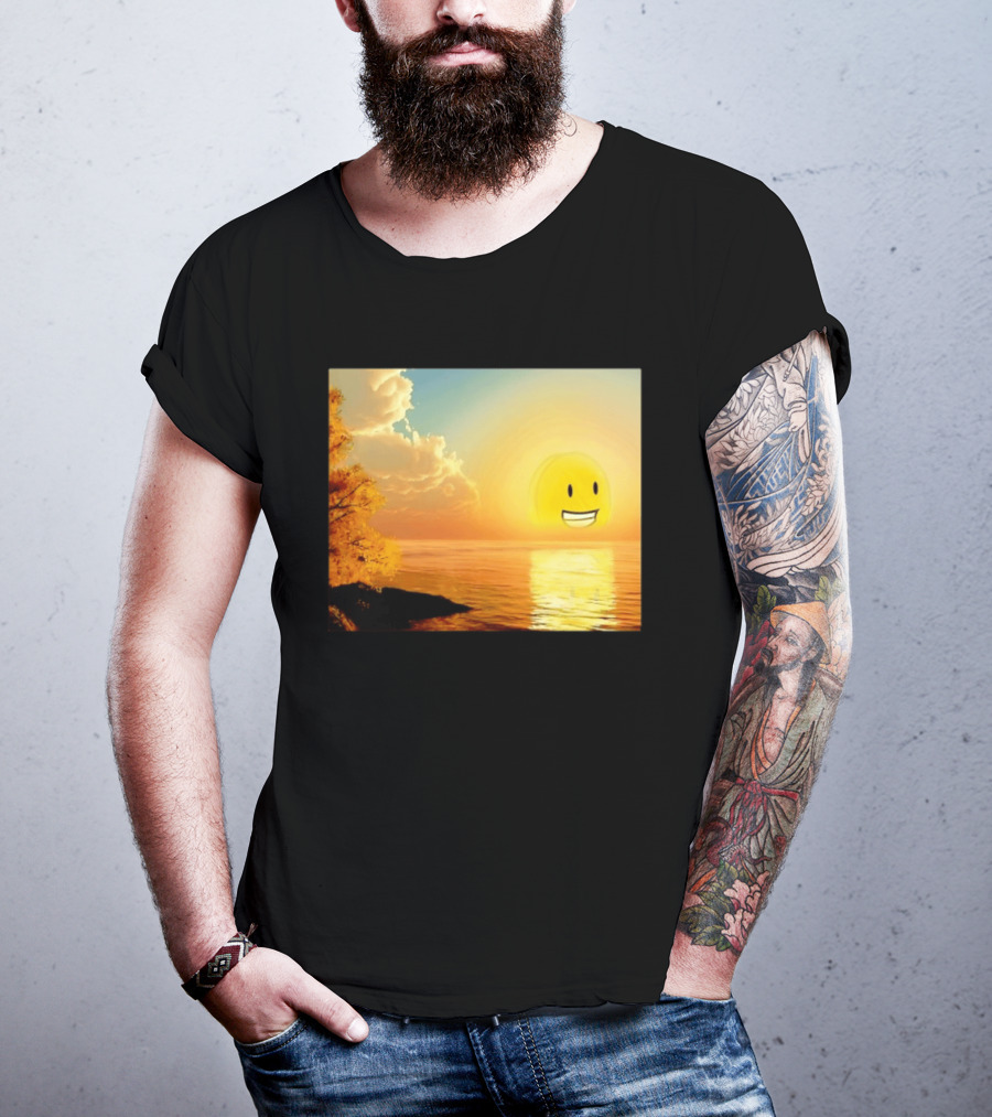 Golden Coin Face Sunset Over Water Inspired By Battle For Dream Island T-Shirt