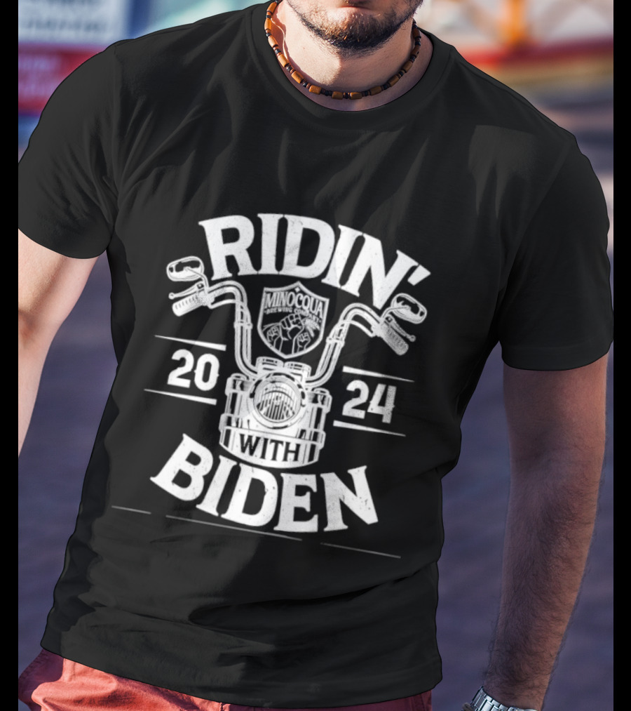 Ridin' With Biden 2024 Minocqua Brewing Company T-Shirt