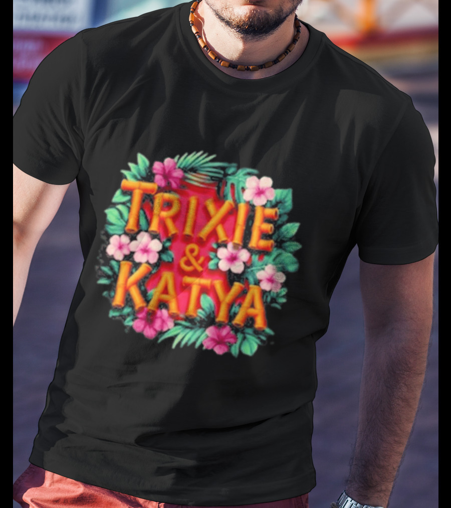 Trixie & Katya Tropical Floral Design Surfers T-Shirt