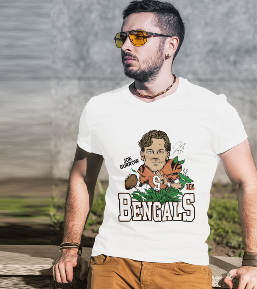 Joe Burrow Bengals Football Caricature Cincinnati T-Shirt
