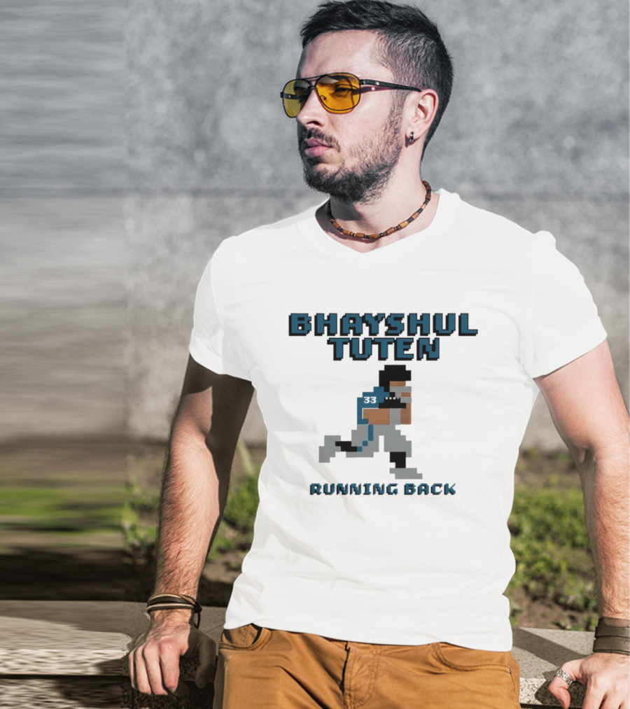 Bhayshul Tuten Running Back Pixelated Athlete Jacksonville Jaguars Football RB Baller T-Shirt