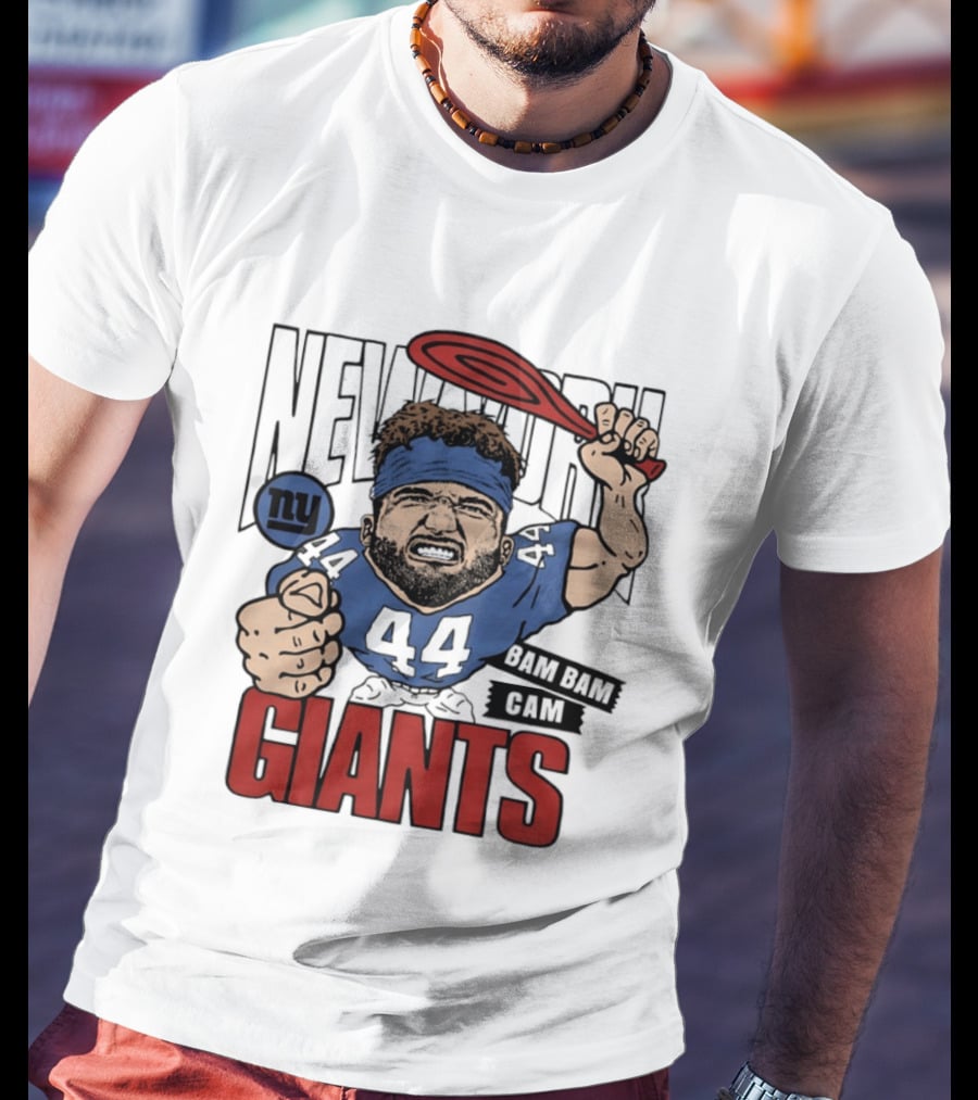 New York Giants Bam Bam Cam 44 Caricature Football ан T-Shirt