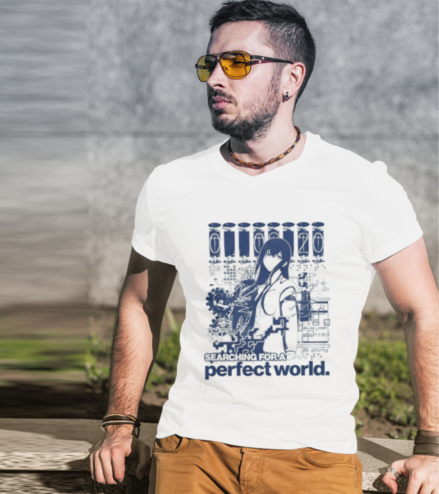 Steins Gate Kurisu Makise Searching For A Perfect World T-Shirt