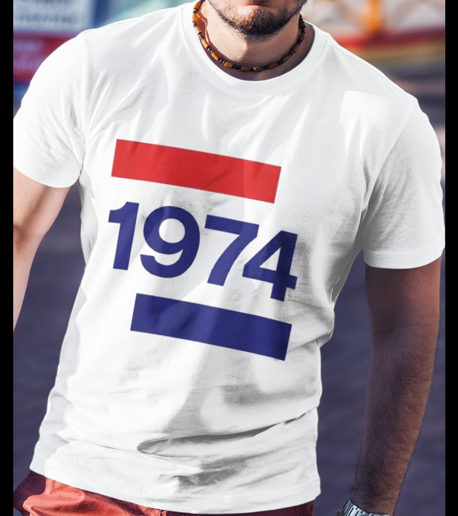 Chris Martin 1974 Vintage Blue And Red Stripes T-Shirt