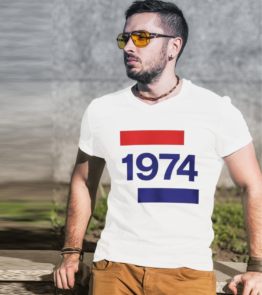 Chris Martin 1974 Vintage Blue And Red Stripes T-Shirt
