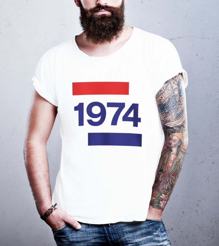 Chris Martin 1974 Vintage Blue And Red Stripes T-Shirt