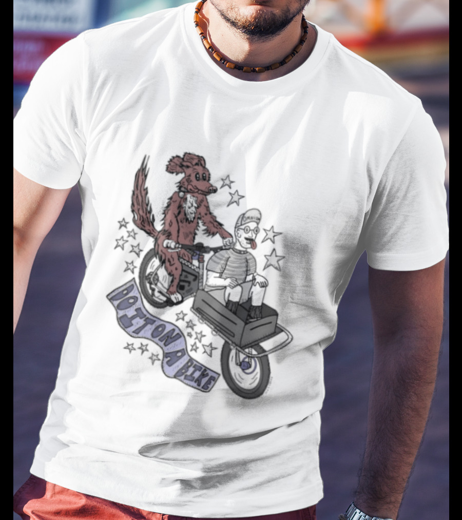 Original Dog On A Bike Omnium Cycling Matt Crank Free And High Stars T-Shirt