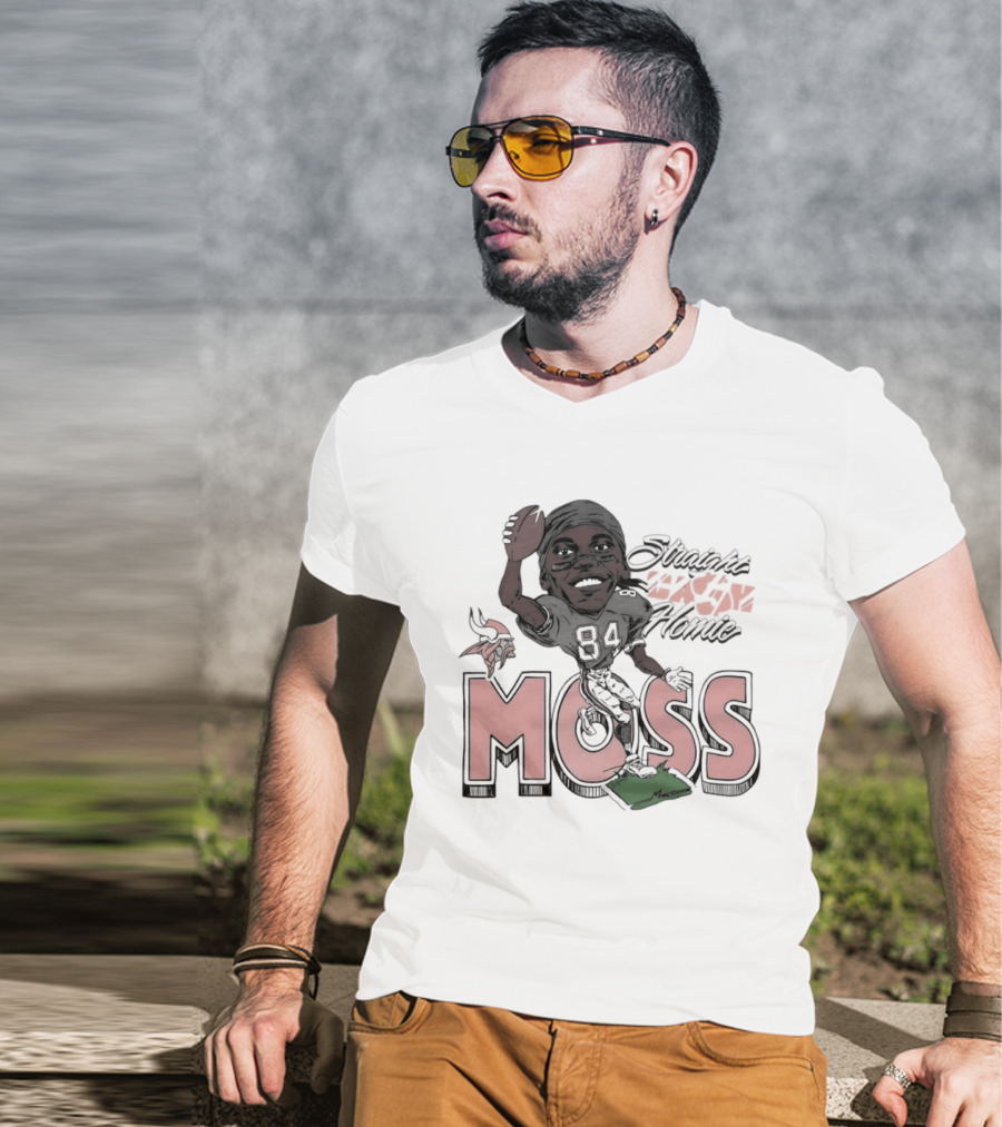 Moss Minnesota Vikings Straight Cash Homie Football Caricature T-Shirt