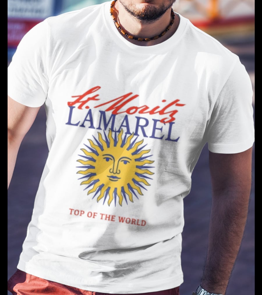 St Moritz Lamarel Sunburst Top Of The World Ski Resort T-Shirt