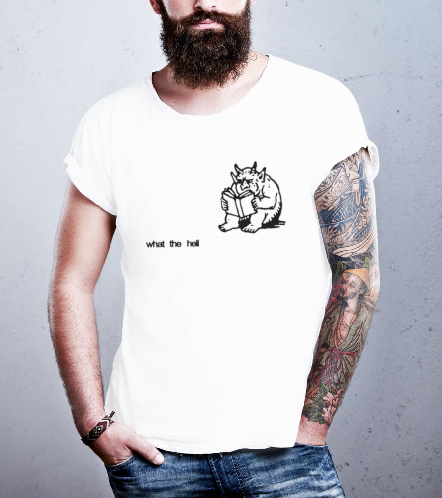 What The Hell Devil Reading Book What The Hell T-Shirt