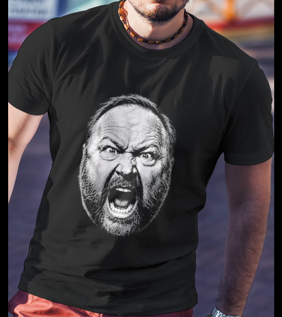 Alex Jones Intense Expression Battle Cry T-Shirt